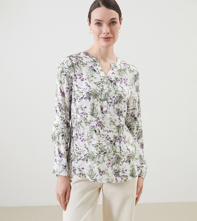 Floral Printed Long Sleeves Top