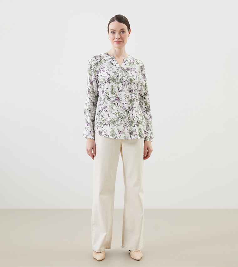 Floral Printed Long Sleeves Top