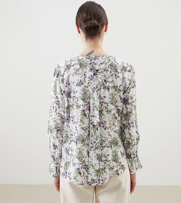 Floral Printed Long Sleeves Top