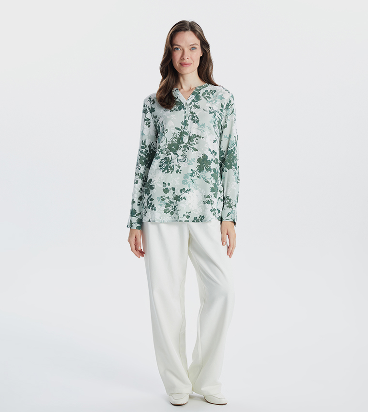 Floral Printed Long Sleeves Top