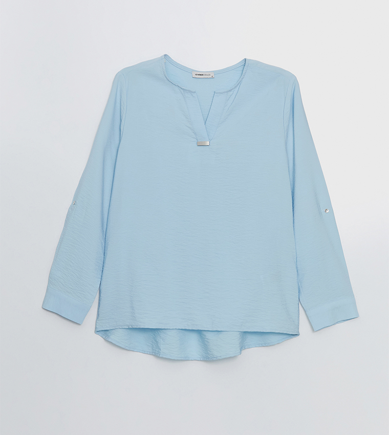 Textured Long Sleeves Top