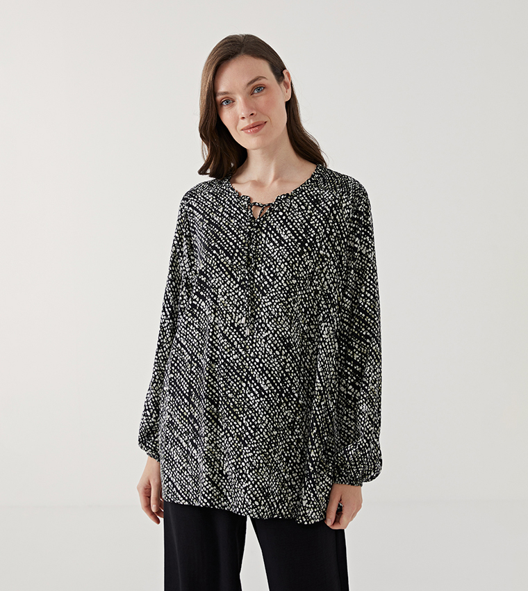 Patterned Long Sleeves Top