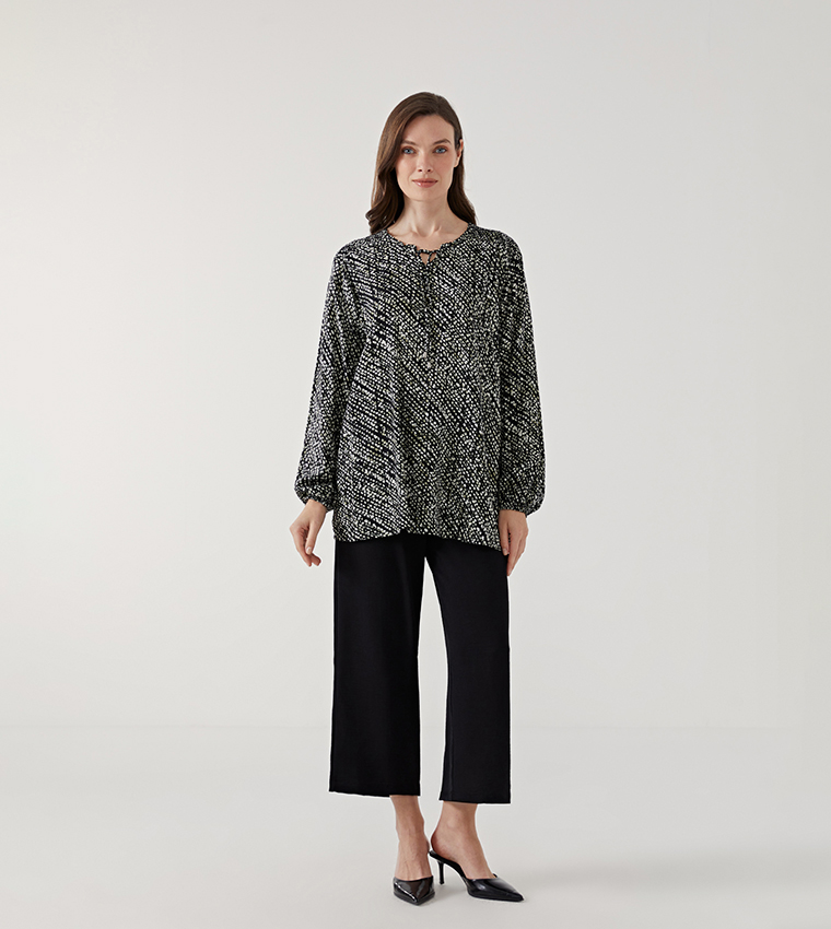 Patterned Long Sleeves Top