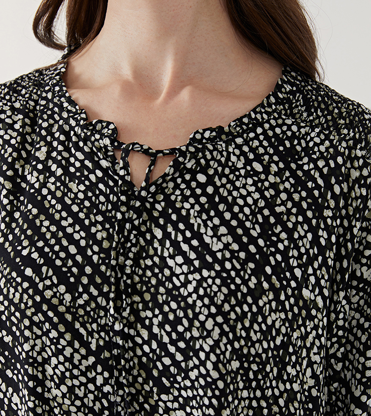 Patterned Long Sleeves Top