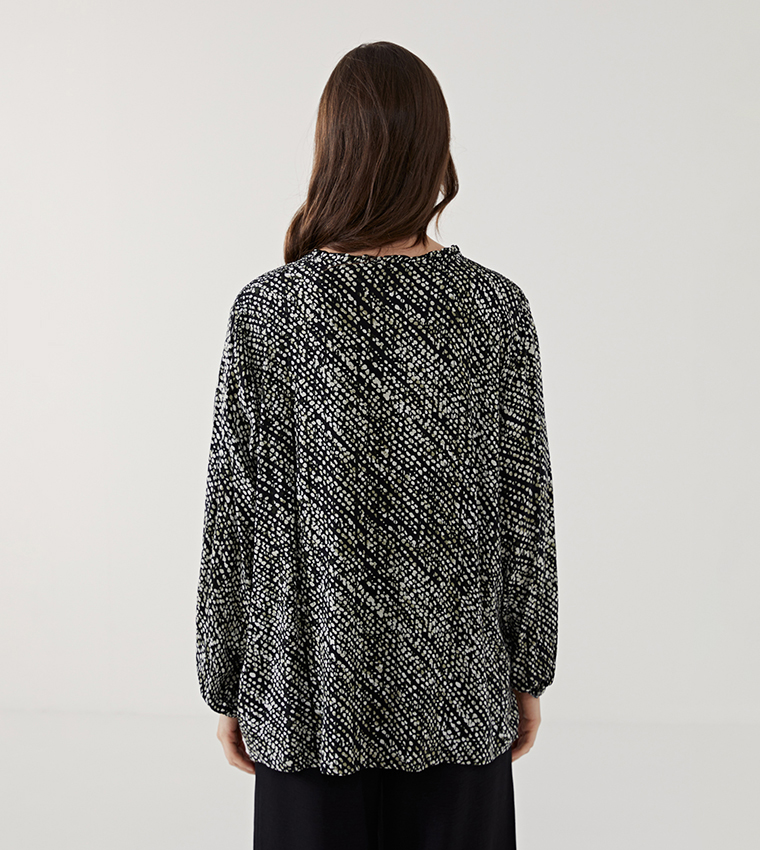 Patterned Long Sleeves Top