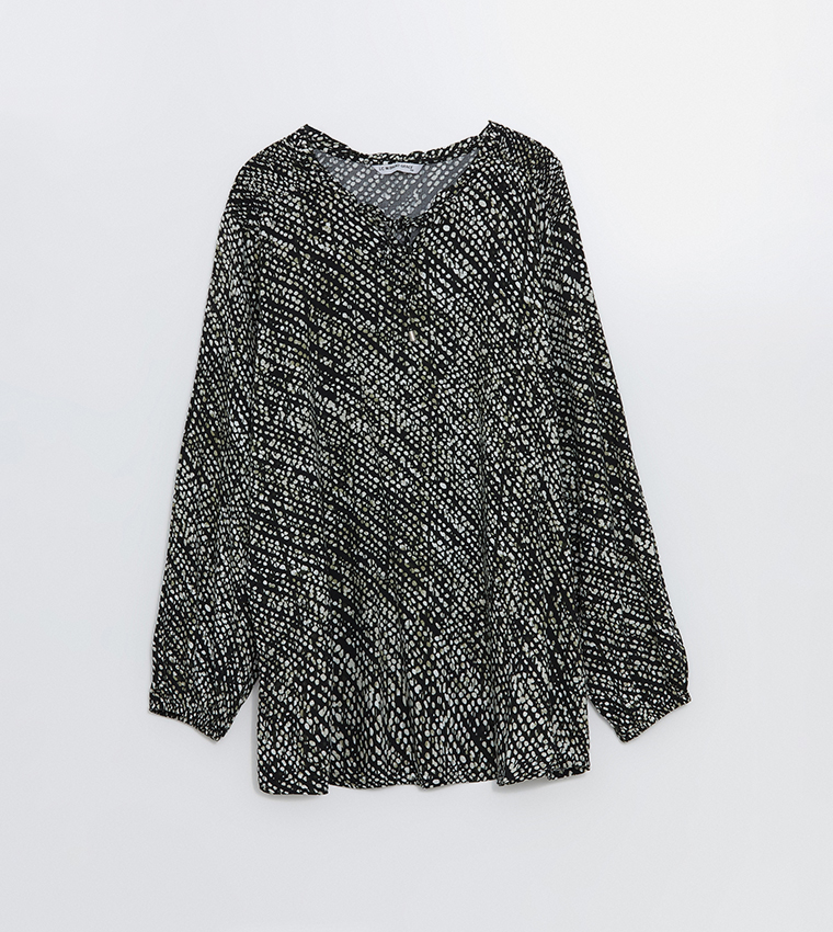 Patterned Long Sleeves Top