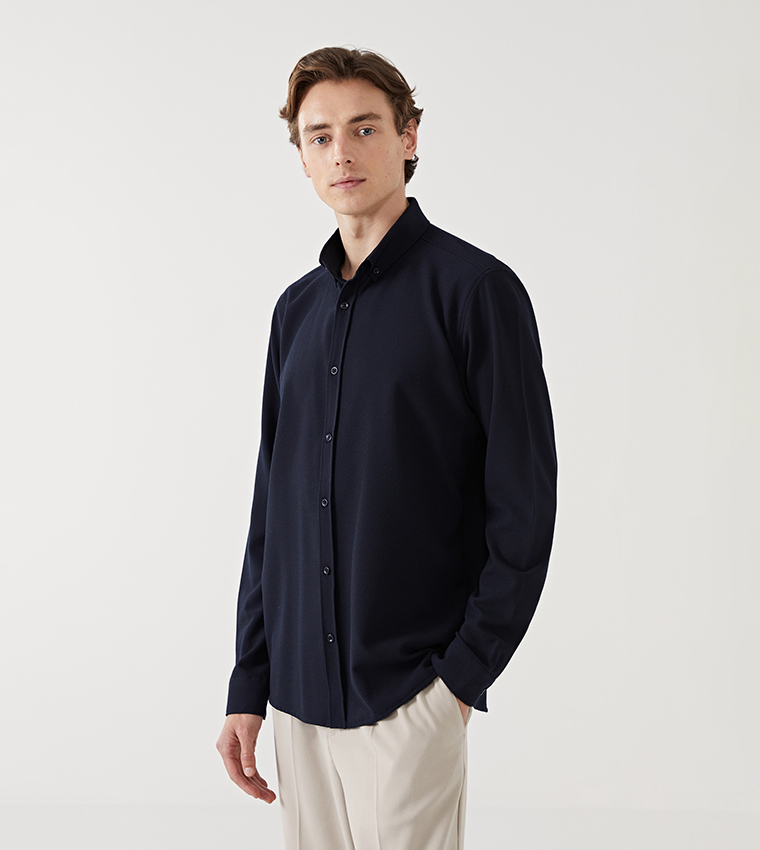 Textured Long Sleeves Shirt