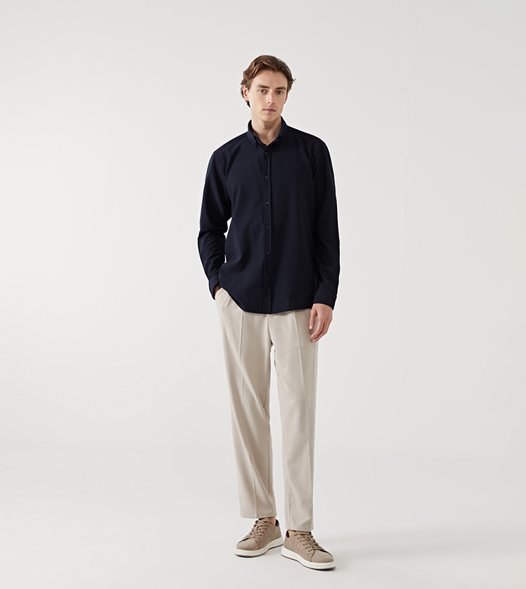 Textured Long Sleeves Shirt