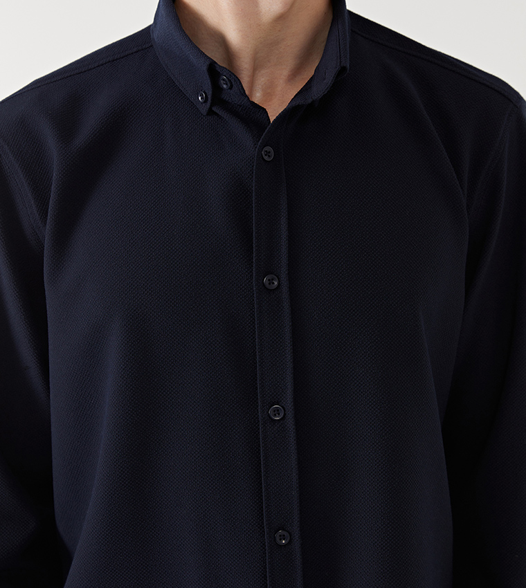 Textured Long Sleeves Shirt