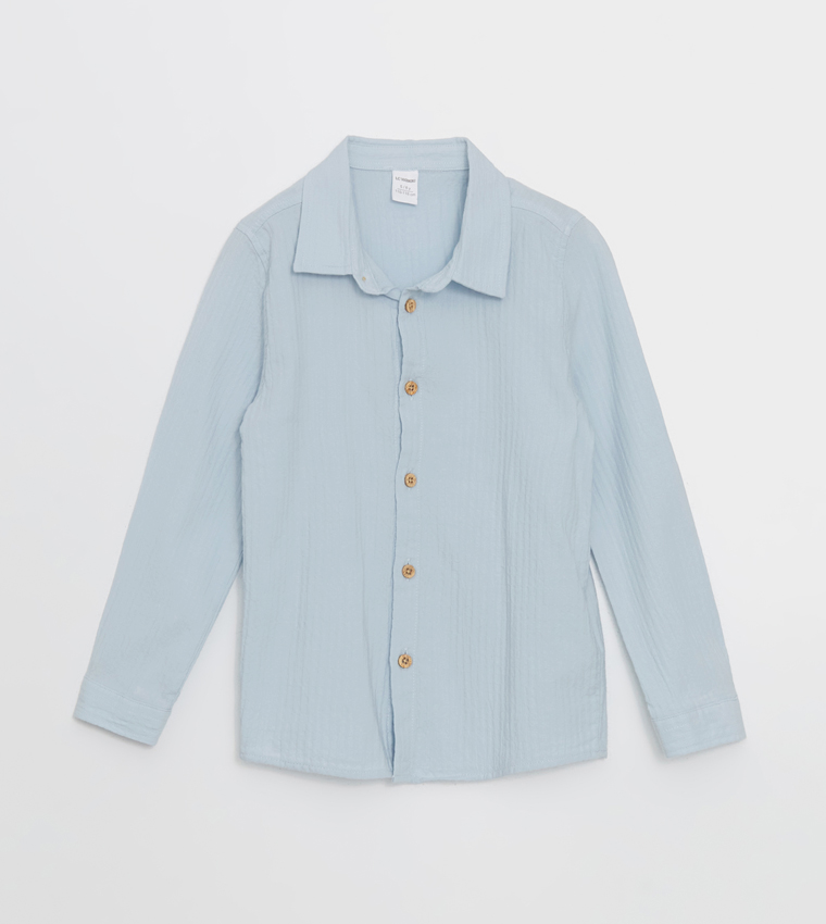 قميص بأكمام طويلة منقوش