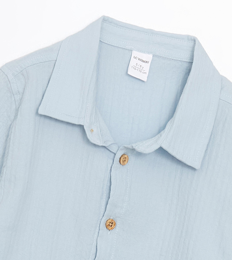 قميص بأكمام طويلة منقوش