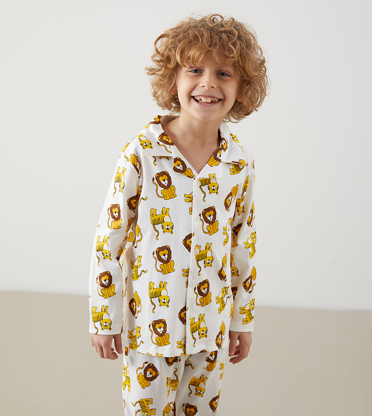 Printed Long Sleeves Pajama Set