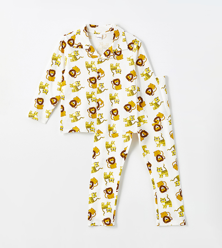 Printed Long Sleeves Pajama Set