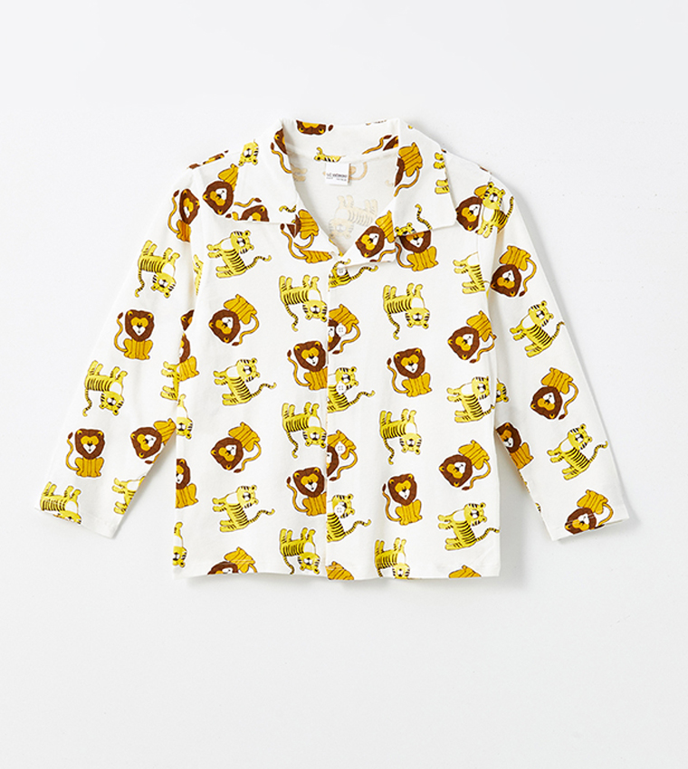 Printed Long Sleeves Pajama Set