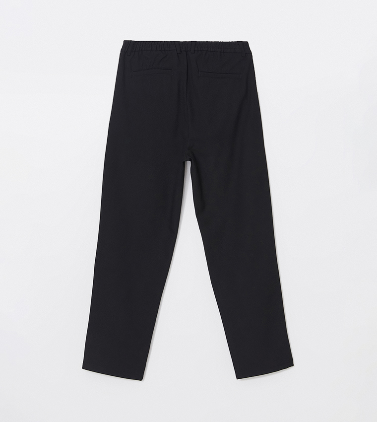 Solid Mid Rise Standard Fit Trousers