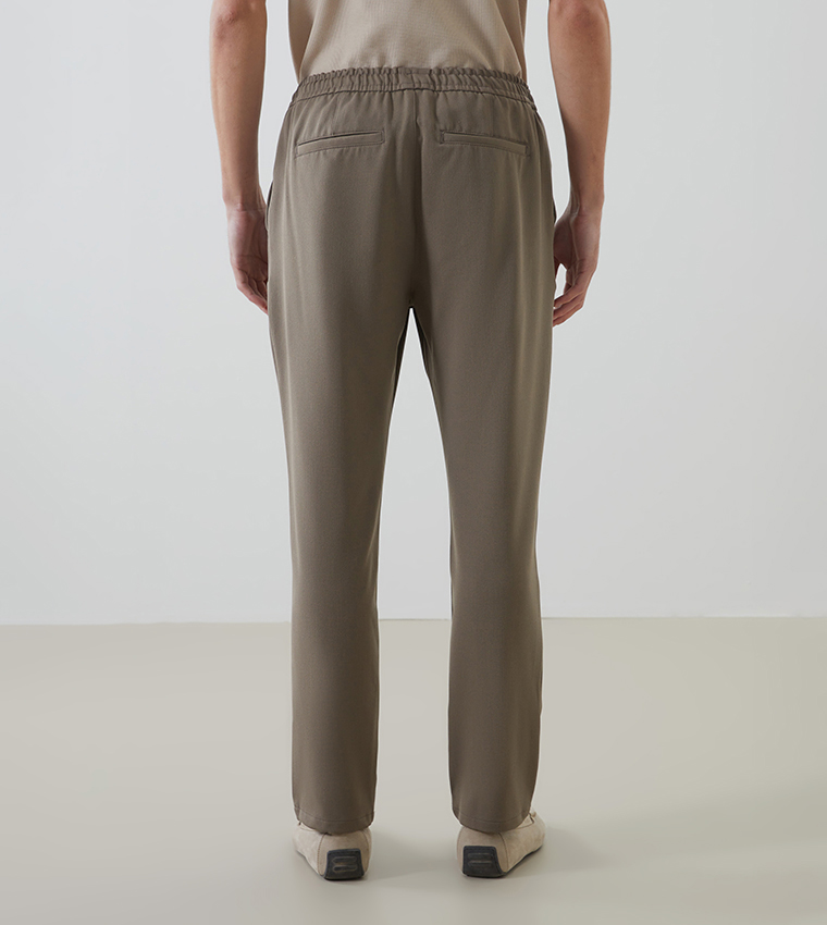 Drawstring Waist Regular Fit Trousers
