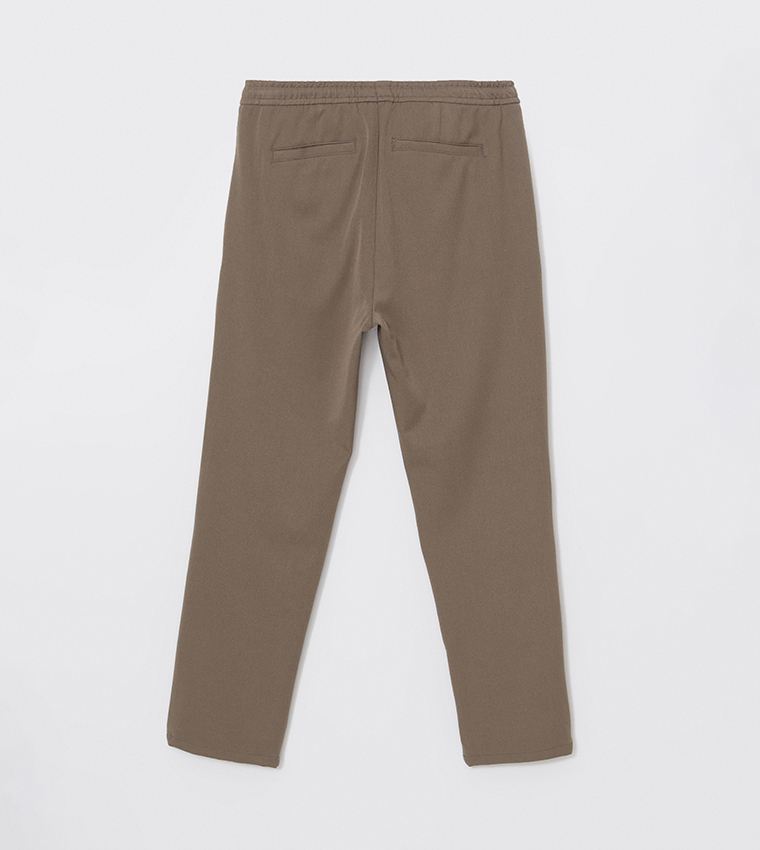 Drawstring Waist Regular Fit Trousers