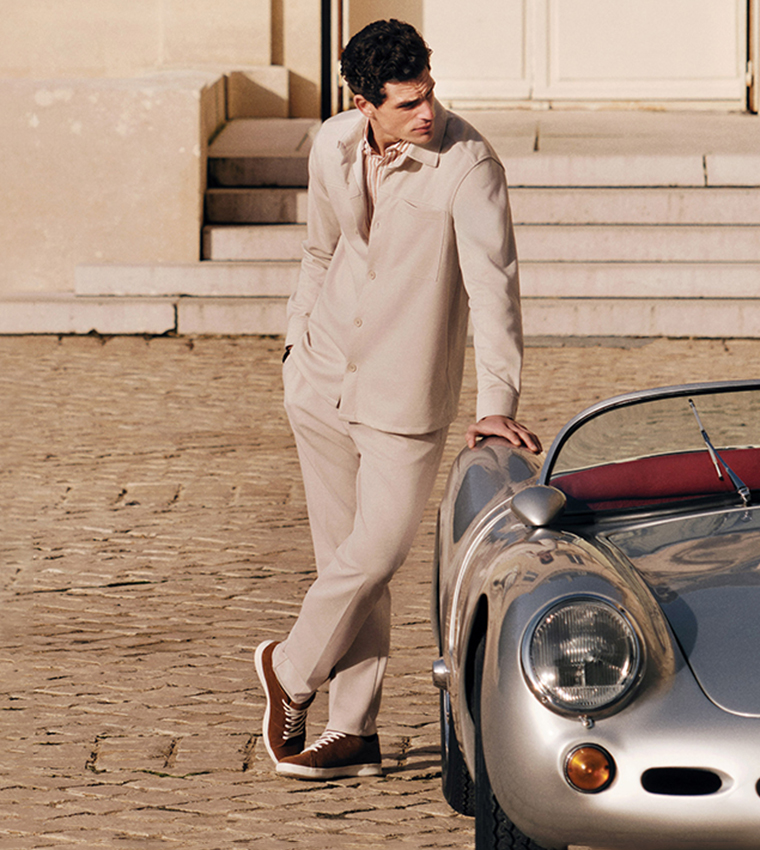 Button Closure Tapered Fit Trousers