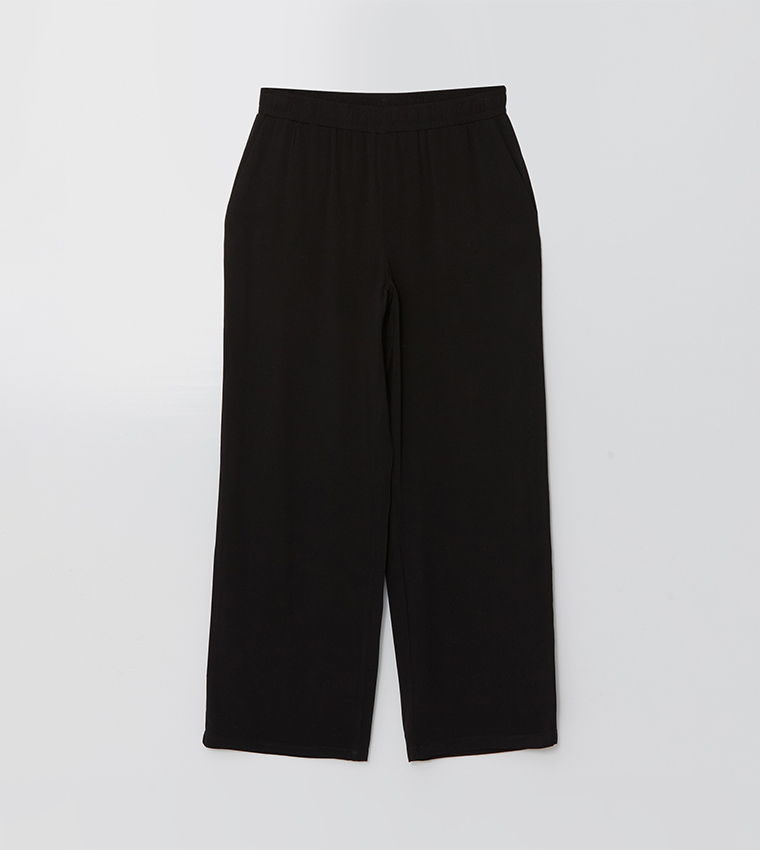 Elastic Waist Straight Fit Pants