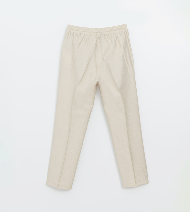 Drawstring Waist Carrot Fit Pants