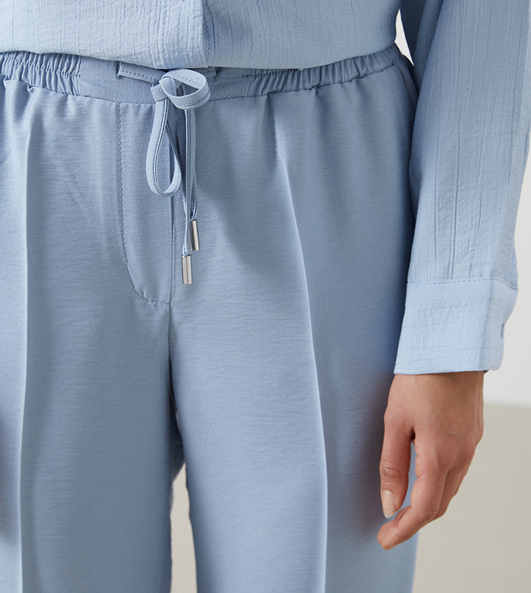 Elastic Waist Carrot Fit Pants