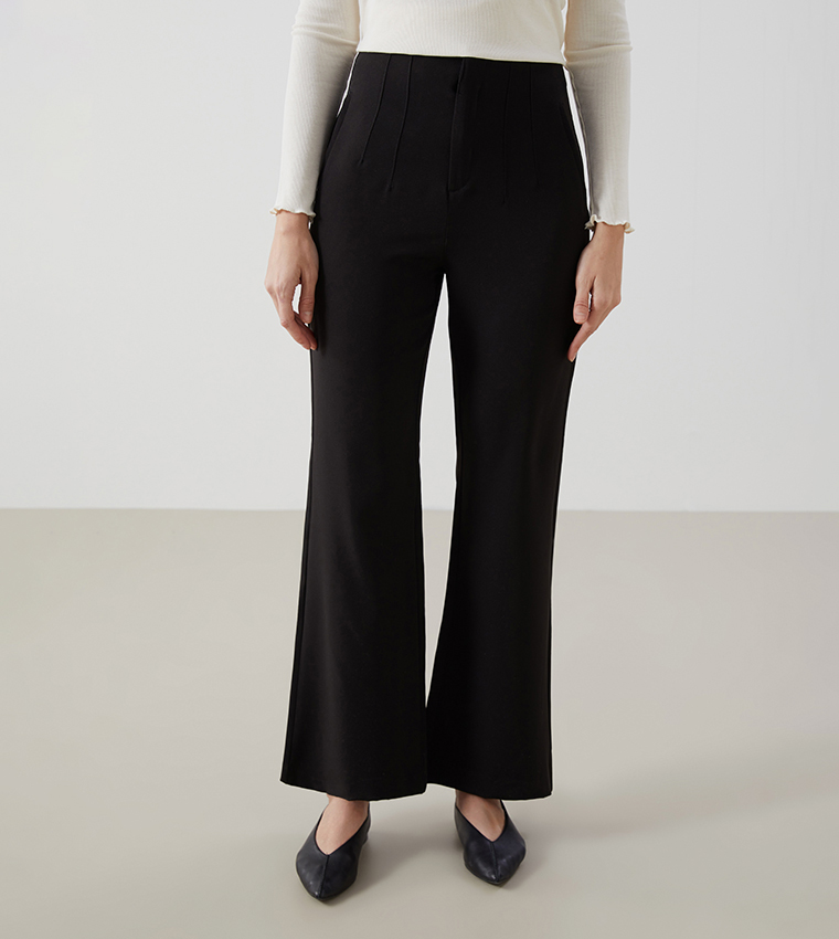 Elastic Waist Wide Leg Trousers