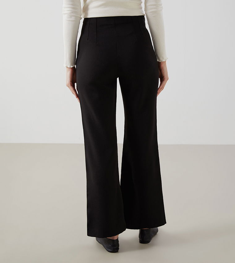 Elastic Waist Wide Leg Trousers