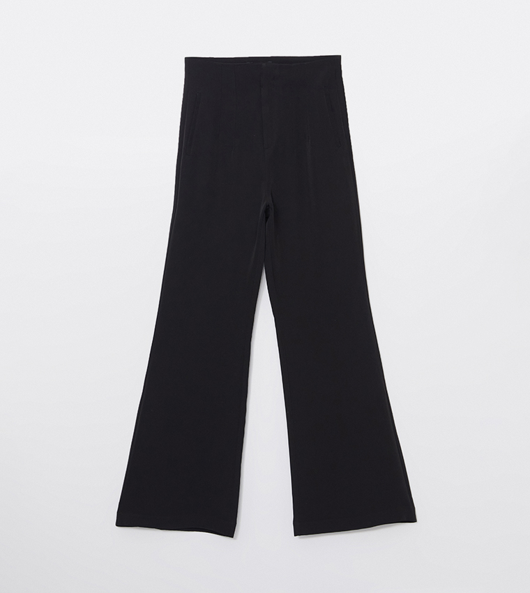 Elastic Waist Wide Leg Trousers