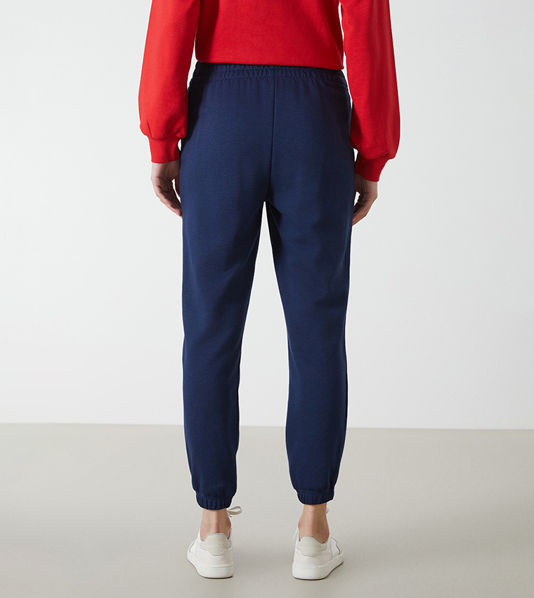 Solid Elastic Waist Joggers