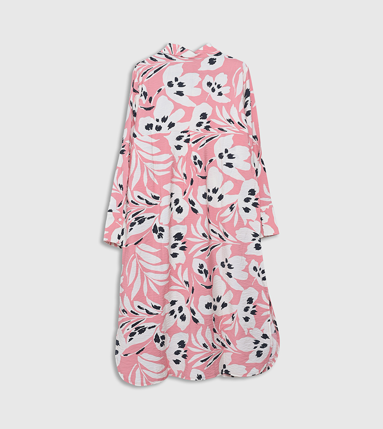 Printed Long Sleeves Tunic Dress