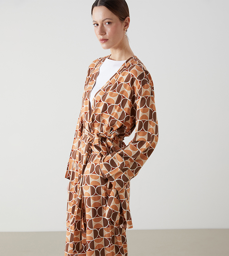 Patterned Long Sleeves Kimono