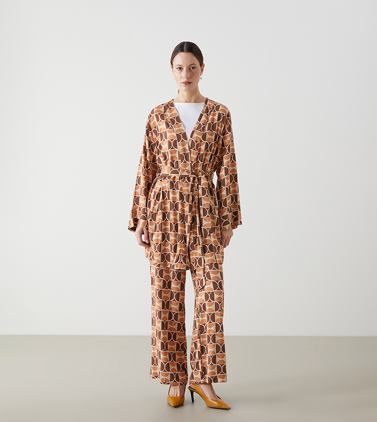 Patterned Long Sleeves Kimono