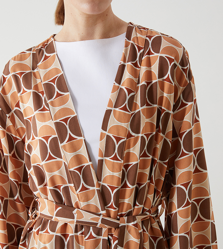 Patterned Long Sleeves Kimono