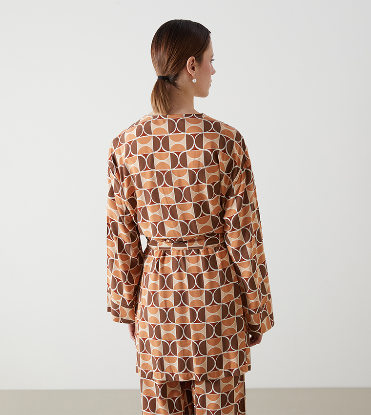 Patterned Long Sleeves Kimono