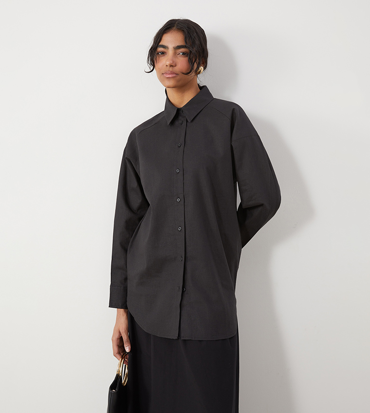 Solid Long Sleeves Tunic Shirt