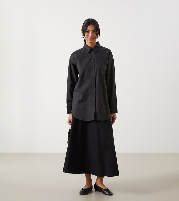 Solid Long Sleeves Tunic Shirt