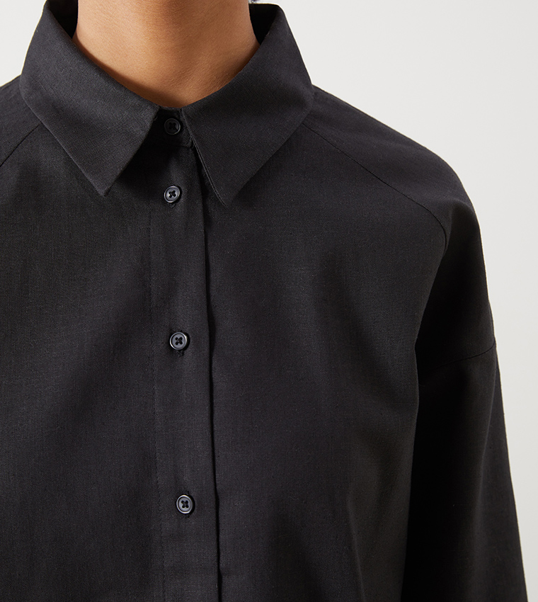 Solid Long Sleeves Tunic Shirt