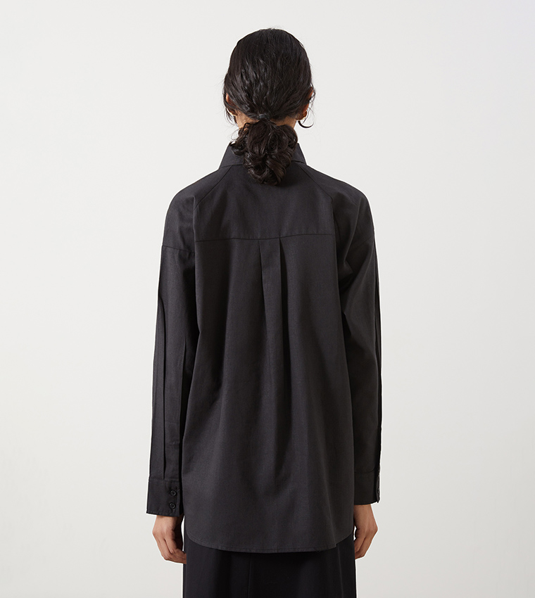 Solid Long Sleeves Tunic Shirt