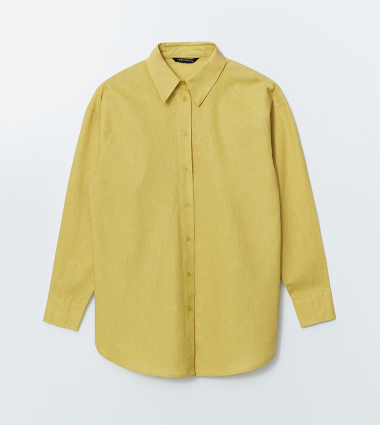 Linen Blend Long Sleeves Oversized Shirt