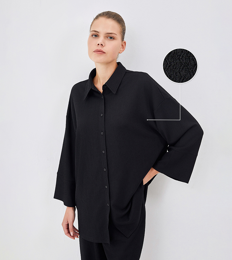 Textured Long Sleeves Tunic