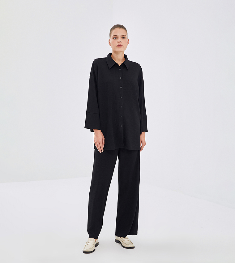 Textured Long Sleeves Tunic