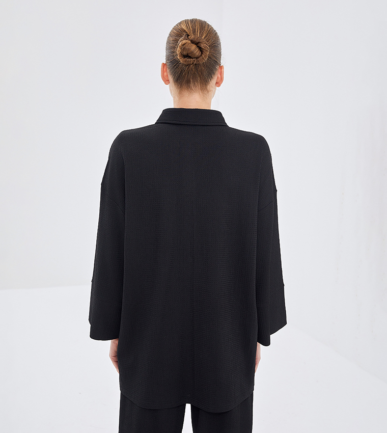 Textured Long Sleeves Tunic