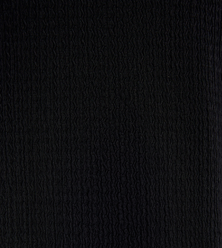 Textured Elastic Waist Sweatpants