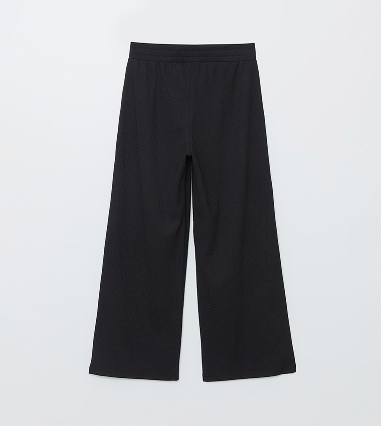 Textured Elastic Waist Sweatpants