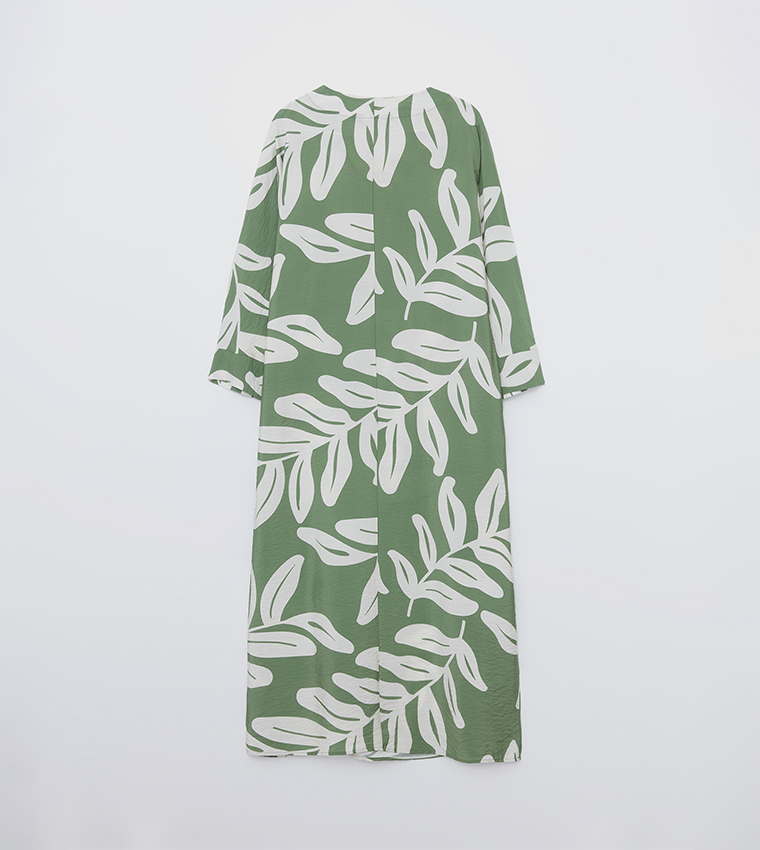 Patterned V-Neck Midaxi Dress