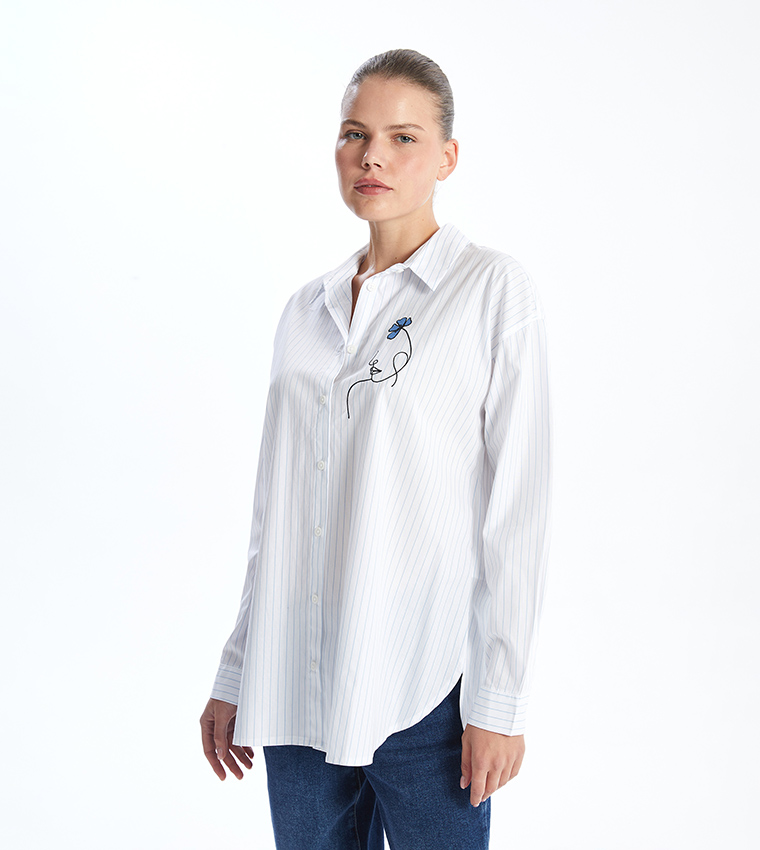 Striped Long Sleeves Tunic Shirt