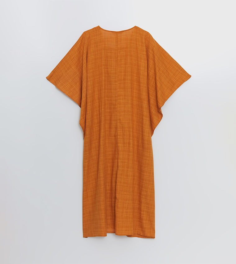 Patterned Flared Sleeves Midi Dress