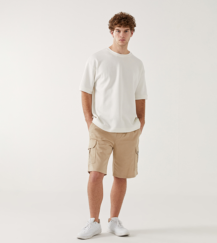 Drawstring Waist Cargo Shorts