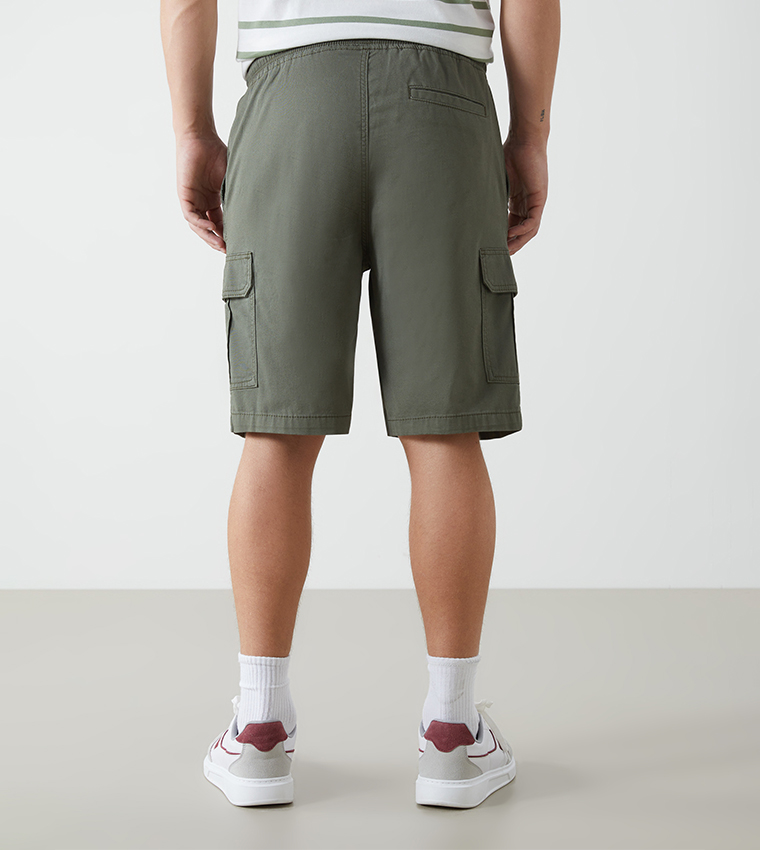 Drawstring Waist Cargo Shorts