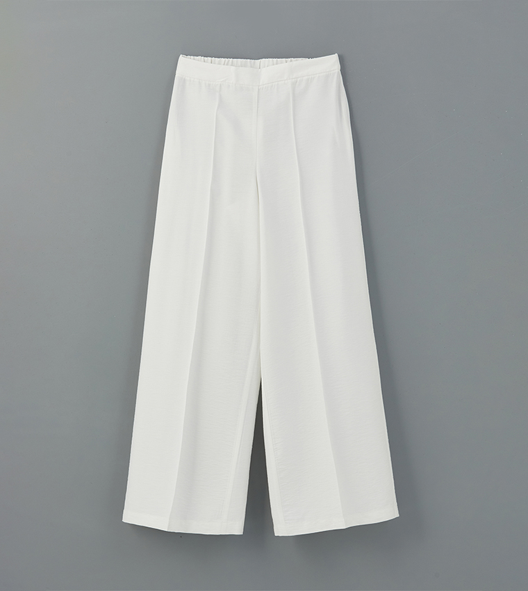 Elastic Waist Wide Leg Trousers